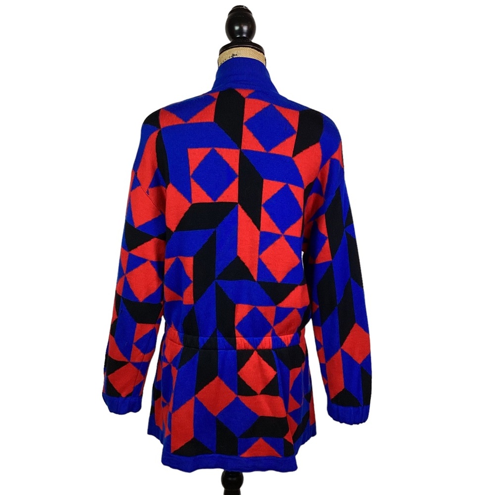 ESCADA by Margaretha Key Merino Wool Sweater Dress Germany Aztec - Picture 2 of 15
